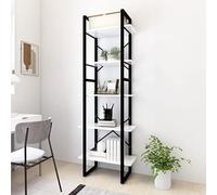 zylophax Bibliothèque à 5 Niveaux Blanc en Bois d'ingénierie et métal 60x30x175 cm Meuble de Rangement modulable pour Salon Bureau Chambre avec Armoire Basse et Haute, étagère rayonnage de Stockage