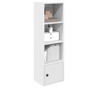 zylophax Bibliothèque Blanc en Bois d'ingénierie 31x24x102 cm avec Porte modulable, étagère de Rangement Multifonction pour Salon Bureau Chambre, Meuble de Stockage pour Livres dossiers et Mangas