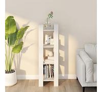 zylophax Bibliothèque Blanche en Bois de pin Massif 41x35x125 cm, étagère modulable Ouverte, Meuble de Rangement Polyvalent pour Salon, Bureau, Chambre et Couloir
