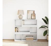 zylophax Bibliothèque Blanche en Bois d'ingénierie 100x33x94,5 cm, 6 Compartiments spacieux, Meuble de Rangement modulable pour Salon Bureau Chambre