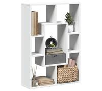 zylophax Bibliothèque Blanche en Bois d'ingénierie 63x20x90 cm avec 7 Compartiments modulables, Meuble de Rangement asymétrique pour Salon Bureau Chambre, étagère rayonnage vitrine Pratique et Stable