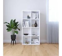 zylophax Bibliothèque Blanche en Bois d'ingénierie 66x30x130 cm avec 8 Compartiments, Meuble de Rangement modulable pour Salon, Bureau, Chambre, Rangement Livres, dossiers, Manga