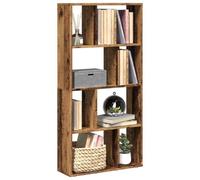 zylophax Bibliothèque Bois d'ingénierie Vieux Bois 60x20x120,5 cm Meuble rayonnage modulable avec 8 Compartiments pour Rangement Salon Bureau Chambre, étagère Ouverte asymétrique Pratique