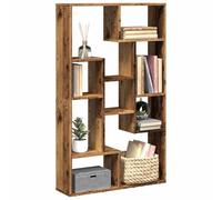 zylophax Bibliothèque Bois d'ingénierie Vieux Bois 72x20x120,5 cm Meuble étagère modulable avec 9 Compartiments pour Rangement Salon Bureau Chambre, rayonnage Ouvert asymétrique