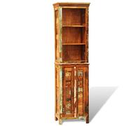 zylophax Bibliothèque Bois Massif de récupération Vintage avec 3 étagères, Armoire Rangement 50x30x180 cm, Meuble rayonnage Multifonction pour Salon Bureau Chambre, Rangement Livres dossiers Manga