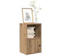 zylophax Bibliothèque chêne Artisanal en Bois d'ingénierie 31x24x52 cm, Meuble de Rangement modulable avec Porte et étagère, Design asymétrique pour Salon Bureau Chambre