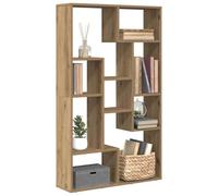 zylophax Bibliothèque chêne Artisanal en Bois d'ingénierie 72x20x120,5 cm avec 9 Compartiments modulables, Meuble de Rangement asymétrique pour Salon Bureau Chambre Enfant