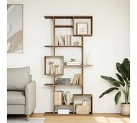 zylophax Bibliothèque chêne Artisanal en Bois d'ingénierie 92x29x188 cm avec 9 Compartiments Ouverts, Meuble de Rangement modulable pour Salon Bureau Chambre, étagère rayonnage Pratique et Stable