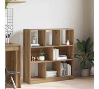 zylophax Bibliothèque chêne Artisanal en Bois d'ingénierie 97,5x29,5x100 cm avec 8 Compartiments spacieux pour Rangement Livres et dossiers, Meuble modulable pour Salon Bureau Chambre