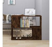 zylophax Bibliothèque chêne fumé 80x24x63 cm en Bois d'ingénierie, Meuble de Rangement modulable, étagère Ouverte pour Salon Bureau Chambre, casier asymétrique pour Livres dossiers Mangas