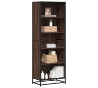 zylophax Bibliothèque chêne Marron en Bois d'ingénierie avec Cadre métal 60x35x170,5 cm, étagère rayonnage Multifonction pour Salon Bureau Chambre, Meuble Rangement Ouvert modulable