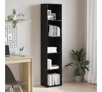 zylophax Bibliothèque chêne Noir en Bois d'ingénierie 40x30x189 cm Meuble de Rangement modulable avec Compartiments Ouverts pour Salon Bureau Chambre, Armoire étagère Multifonction