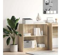 zylophax Bibliothèque chêne Sonoma en Bois d'ingénierie 80x24x75 cm Meuble de Rangement à 2 Niveaux pour Salon Bureau Chambre avec étagère Ouverte modulable et Compartiments Pratiques