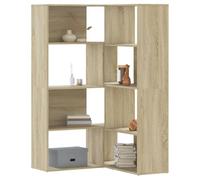 zylophax Bibliothèque d'angle à 4 Niveaux en Bois d'ingénierie chêne Sonoma modulable avec 2 Modes d'assemblage, étagère compacte pour Salon Bureau Chambre