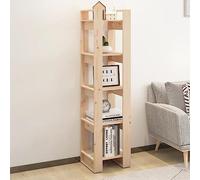 zylophax Bibliothèque en Bois de pin Massif 41x35x160 cm, étagère Ouverte modulable pour Rangement Salon Bureau Chambre, Meuble rayonnage asymétrique avec Compartiments et casiers