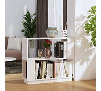 zylophax Bibliothèque en Bois de pin Massif Blanc 80x25x70 cm, étagère modulable Ouverte pour Rangement de Livres, Meuble de Rangement Multifonction pour Salon, Bureau et Chambre