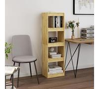 zylophax Bibliothèque en pin Massif 40x30x135,5 cm avec 4 Compartiments, étagère de Rangement modulable pour Salon Bureau Chambre, Meuble de Stockage Pratique et Robuste
