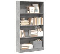zylophax Bibliothèque Gris béton Bois d'ingénierie 80x24x143 cm étagère Rangement Ouvert modulable pour Salon Bureau Chambre avec Compartiments Multiples et Design asymétrique Pratique