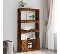 zylophax Buffet Haut chêne fumé Bois d'ingénierie 92x33x180 cm Armoire Rangement Multifonction Salon Bureau Chambre avec étagères et Portes Compartiments