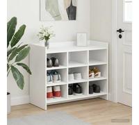 zylophax Cabinet à Chaussures Blanc en Bois d'ingénierie 85 x 39,5 x 70 cm Meuble de Rangement modulable pour entrée Couloir avec étagère casier Organisateur empilable