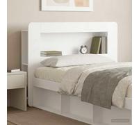 zylophax Cabinet de tête de lit Blanc en Bois d’ingénierie avec Rangement intégré, étagère Pratique, Structure Robuste, Design scandinave pour Chambre Adulte et Enfant, Support Dossier Confortable