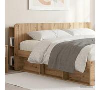 zylophax Cabinet de tête de lit chêne Artisanal 200 cm Bois d'ingénierie avec Rangement intégré, Panneau Mural Robuste, Chevet Multifonction pour Chambre Adulte Enfant