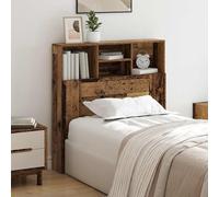 zylophax Cabinet de tête de lit en Bois Ancien, Bois d'ingénierie Robuste, Rangement intégré avec étagères, Montage Mural Pratique, Design Moderne Minimaliste pour Chambre Adulte et Enfant