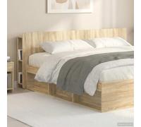 zylophax Cabinet de tête de lit en Bois d'ingénierie chêne Sonoma avec Rangement intégré, Panneau Mural, étagère Pratique pour Chambre Adulte, Support Lecture, Design Robuste et Polyvalent