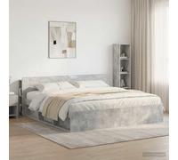 zylophax Cabinet de tête de lit Gris béton en Bois d'ingénierie avec Rangement intégré, Support Mural sécurisé, Design Contemporain pour Chambre Adulte, Espace Polyvalent et Facile à Entretenir