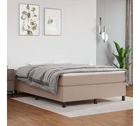 zylophax Cadre de lit à Lattes en Similicuir Cappuccino 140x190 cm avec Pieds Robustes et Structure Plateforme pour Chambre Adulte, Design capitonné Confortable et Facile à Nettoyer