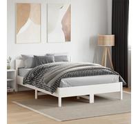 zylophax Cadre de lit Blanc 120x190 cm en Bois de pin Massif avec sommier à Lattes, Structure Robuste pour Chambre Adulte, Design Plateforme Pratique et Soutien Confortable