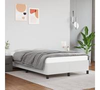 zylophax Cadre de lit Blanc 120x190 cm en Similicuir avec Lattes de contreplaqué et Pieds Robustes pour Chambre Adulte, Structure Plateforme tapissier offrant stabilité et Design capitonné élégant