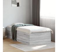 zylophax Cadre de lit en Bois d'ingénierie Sonoma Gris 100x200 cm avec sommier à Lattes, Structure Robuste pour Chambre Adulte, Design Moderne Minimaliste, Support Optimal et Confort Durable