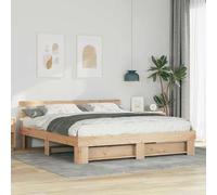 zylophax Cadre de lit en pin Massif Marron 180 x 200 cm avec tête de lit, Structure Solide à Lattes pour Chambre Adulte, Design scandinave et Industriel, Facile à Assembler et Entretenir