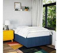 zylophax Cadre de lit en Tissu Bleu 120x190 cm avec sommier à Lattes, Structure Robuste en Bois et Pieds Stables, Design scandinave pour Chambre Adulte Enfant, Support Durable pour Matelas Standard