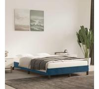 zylophax Cadre de lit en Velours Bleu foncé 120x190 cm avec sommier à Lattes, Structure Robuste en Bois, Design capitonné pour Chambre Adulte ou Enfant, Plateforme Couchage Confortable et Stable