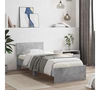 zylophax Cadre de lit Gris béton en Bois d'ingénierie avec tête de lit Montage Mural, sommier intégré, Structure Solide pour Chambre Adulte, Design Minimaliste escamotable et