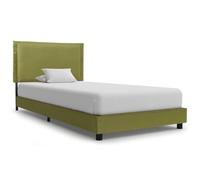 zylophax Cadre de lit tapissier Vert en Tissu 90x200 cm avec sommier à Lattes Robuste Cadre Plateforme en métal et Bois pour Chambre Adulte Enfant Design Moderne Confortable