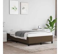 zylophax Cadre de lit Tissu Marron foncé 120x190 cm avec sommier à Lattes, Structure Robuste Bois de pin, Design tapissier capitonné pour Chambre Adulte ou Enfant