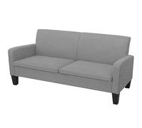 zylophax Canapé à 3 Places Gris Clair en Tissu Polyester 180 x 65 x 76 cm avec Assise Confortable, Dossier inclinable, Pieds Robustes pour Salon séjour Chambre Bureau