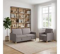 zylophax Canapé avec Rangement 2 pcs Taupe en Polyester avec Assise relevable Convertible et déhoussable pour Salon séjour Chambre Bureau, Design modulable avec Coffre Pratique et Dossier inclinable