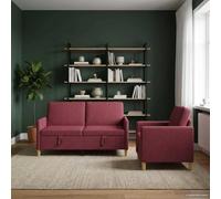 zylophax Canapé avec Rangement 2 Places Bordeaux en Polyester, Structure métal Robuste, Housse déhoussable, Design modulable Convertible avec Coffre, idéal Salon séjour Bureau