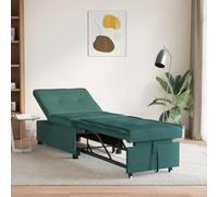 zylophax Canapé-lit Convertible Vert foncé 194 x 50 x 82 cm Tissu Polyester avec Dossier inclinable 3 Positions, Assise Confortable, Pieds Plastiques Noirs, idéal Salon séjour Bureau Studio