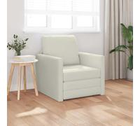 zylophax Canapé-Lit Crème en Velours 74 x 77 x 81 cm Convertible 2 Places avec Assise et Dossier Confortables pour Salon Séjour Bureau Studio