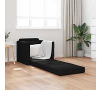 zylophax Canapé-lit Noir Convertible en Tissu 74 x 77 x 81 cm avec Coussins Amovibles et accoudoirs Plats pour Salon séjour Bureau Studio Relaxation et Couchage modulable