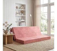 zylophax Canapé-lit Pliable Rose en Velours 180 x 67 x 45 cm Convertible 2-en-1 pour Chambre Adulte et Enfant avec Matelas Mousse Ergonomique Confortable et Housse zippée déhoussable