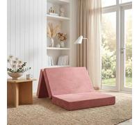 zylophax Canapé-lit Pliable Rose en Velours 80 x 67 x 45 cm Convertible 2-en-1 avec Matelas en Mousse Ergonomique pour Chambre Adulte Enfant Usage intérieur