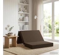 zylophax Canapé-lit Pliable Taupe 80 x 67 x 45 cm avec Matelas Mousse Ergonomique Convertible 2-en-1 pour Chambre Adulte Enfant, literie Confortable, Housse zippée déhoussable,