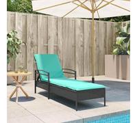 zylophax Chaise Longue réglable 3 Positions en polyrotin Noir avec Coussins Confortables, Cadre en Acier Enduit de Poudre, idéale pour Jardin terrasse Piscine extérieur Patio détente Repos Sieste