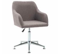 zylophax Chaise pivotante à Manger Taupe en Tissu avec Dossier Ergonomique et accoudoirs, Pieds en Acier, Hauteur réglable, Design scandinave Confortable pour Cuisine Salon Bureau Repas